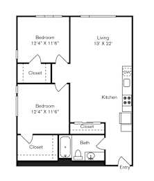 St Luke's Apartments in Seattle, Washington Two Bedroom Floor Plan