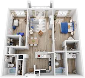 2 Bed 2 Bath Floor Plan | 1,348 Sq. Ft. at Saltmeadow Bay, Virginia Beach, Virginia