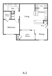 A2 (Premium) 1 bed 1 bath 733 sqft at Arboretum at South Mountain, Arizona, 85044