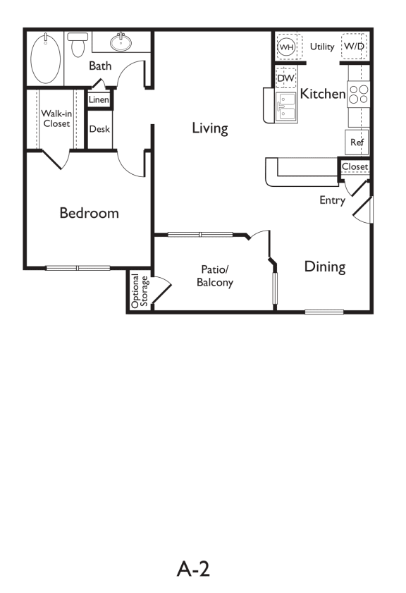 A2 (Premium) 1 bed 1 bath 733 sqft at Arboretum at South Mountain, Arizona, 85044