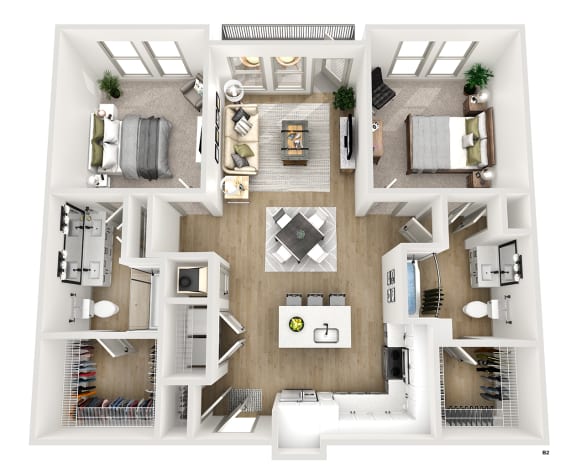 bedroom floor plan an open concept living room and kitchen with a large center island