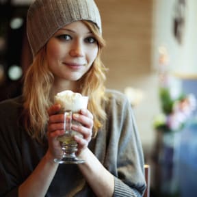 a woman drinking coffee at North Pointe, Idaho