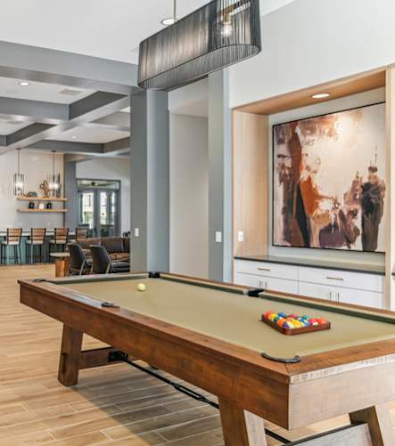 Pool table in the clubhouse of our apartments in Indian Land, SC.