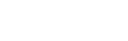 a white logo on a black background
