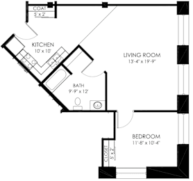  Floor Plan 1 Bedroom