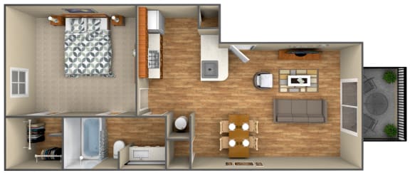 Floor Plan  1-Bedroom floor plan