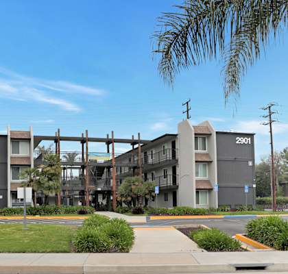 A modern building with the number 2901 on it.