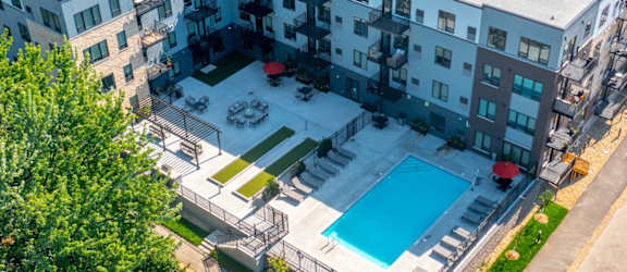 Aerial view at The Morrison Apartments, MN, 55068