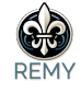 The logo for The Remy Apartments features a stylized fleur-de-lis design.