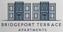 A logo for Bridgeport Terrace Apartments featuring three apartment buildings.