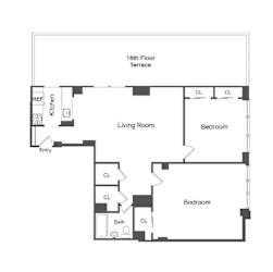 A Line 2 Bed 1 Bath
