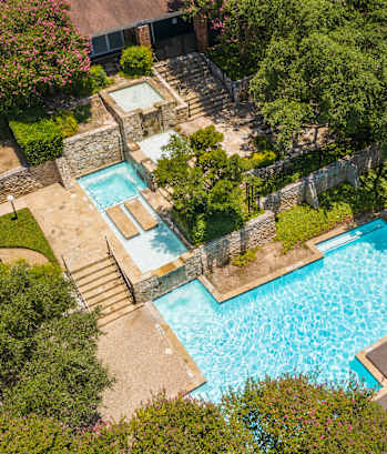 a view of the pool from above