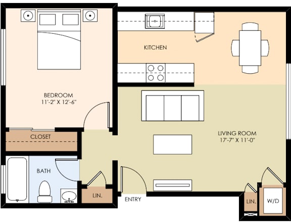 A floor plan of a 110 square meter apartment.