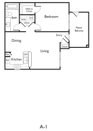 A1 (Premium) 1 bed 1 bath 656 sqft at Arboretum at South Mountain, Arizona
