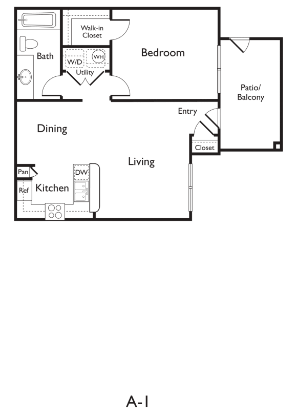 A1 (Premium) 1 bed 1 bath 656 sqft at Arboretum at South Mountain, Arizona