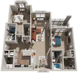 2 Bed 2 Bath Floor Plan | 1,363 Sq. Ft. at Lullwater at Big Ridge, Hixson, Tennessee