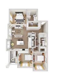 C1 Floor Plan at Woodgate Place in Waco, Tx
