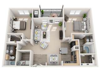 B6_Majestic Floor Plan at Artisan Apartments & Shops, Texas