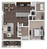 Athens With Sunroom Floor Plan | 953 Sq. Ft. at Century Lakeshore Crossings, Birmingham, AL