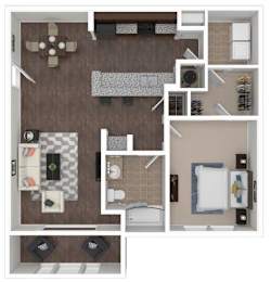 Athens With Sunroom Floor Plan | 953 Sq. Ft. at Century Lakeshore Crossings, Birmingham, AL