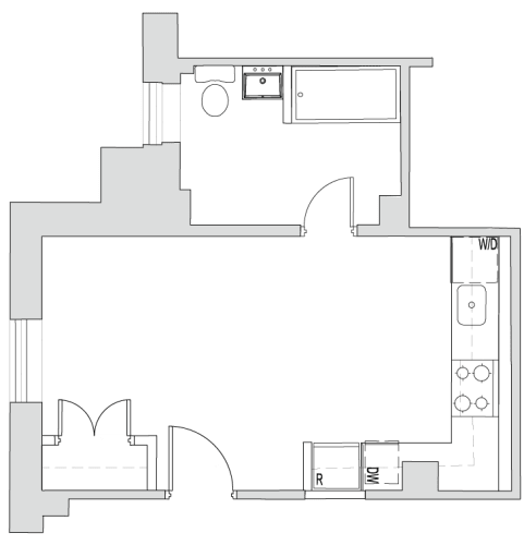 Floor Plan  435-Square-Foot-Studio-Apartment-Floorplan-Available-For-Rent-Tilden-Hall-Apartments