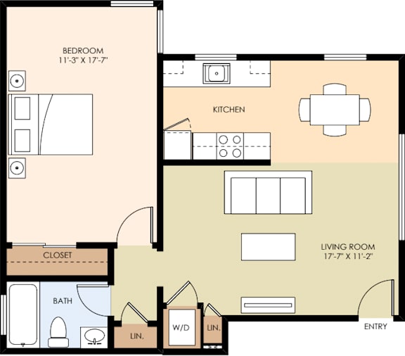 A floor plan of a 113 square meter apartment with 1 bed, 1 bath, and 100 square meters of balcony.