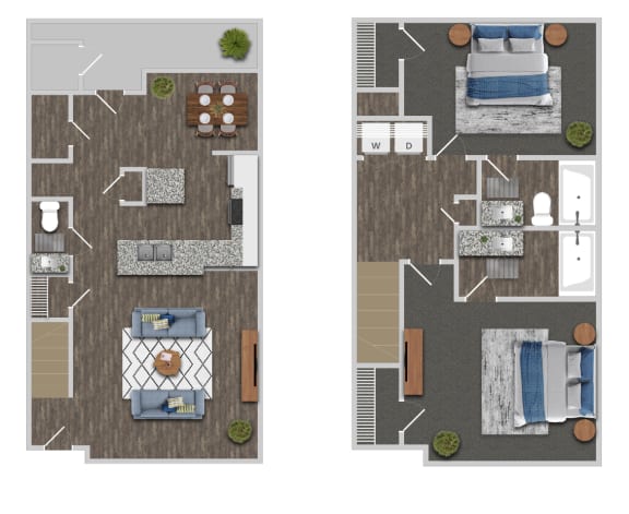 2 bedroom C Floor Plan at Greens at Stonecreek, Lithonia, Georgia