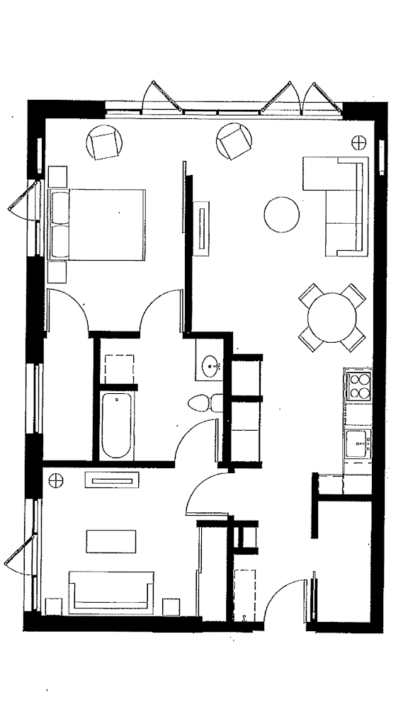 2x 1 A floor plan  at mResidences Portland Pearl District, Portland, OR