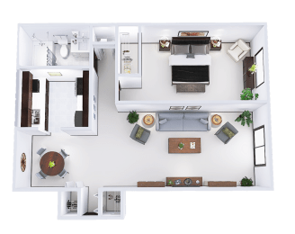 1 Bed, 1 Bath (C)