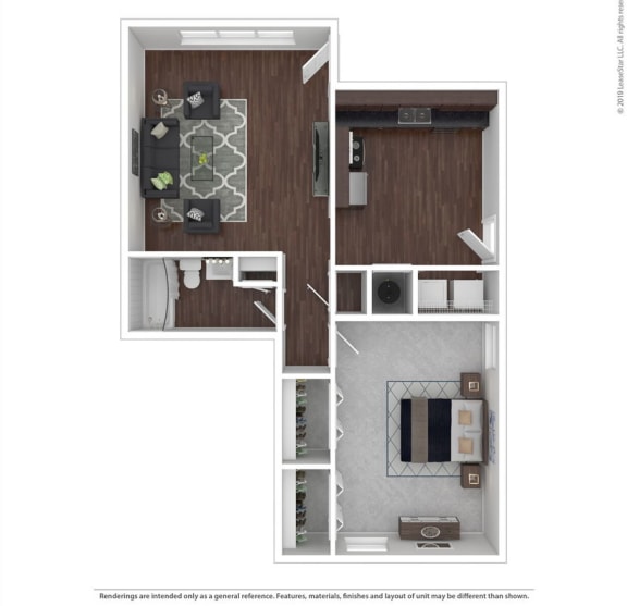 a bedroom with a bed and a mirror at Stonebrook of Franklin, Franklin