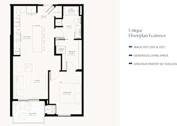 a stahlke one bedroom floor plan drawing