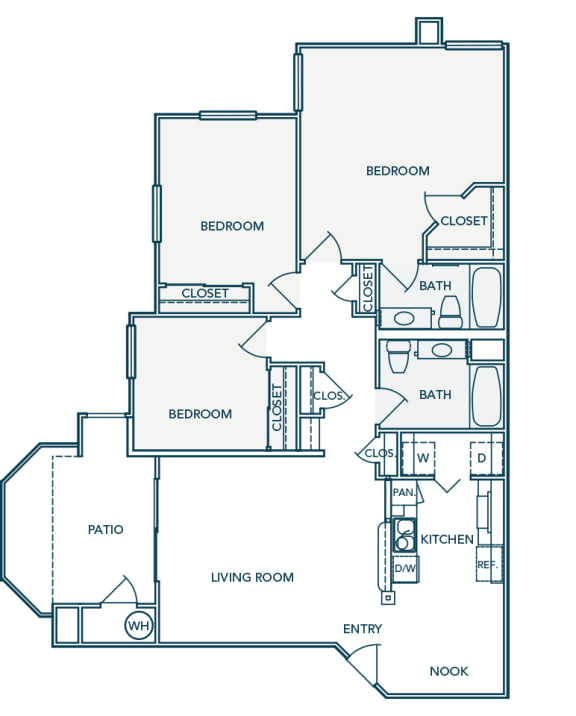 Barton Vineyard - C1 (Piedmont) - 3 bedrooms and 2 bath - 2D