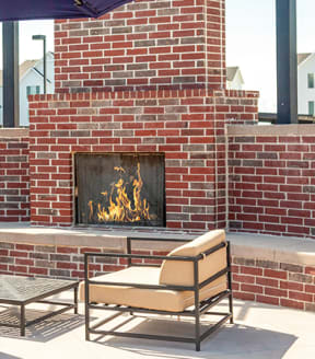 Outdoor Fireplace at Rivulet Apartments, Utah