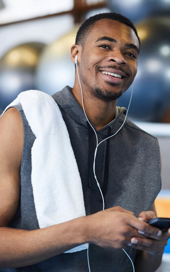 Happy Exercise Guy at The Lincoln Apartments, Raleigh, NC, 27601