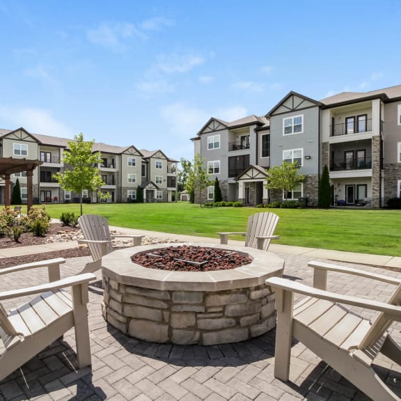 Outdoor fireplace at Copperfield