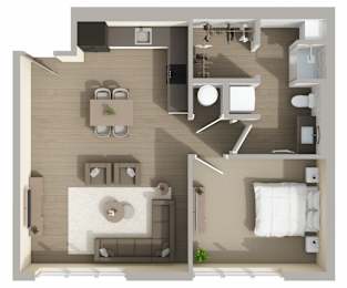 A22 Floor Plan at Harbor Side at Conwood Flats Apartments in Uptown Memphis, TN