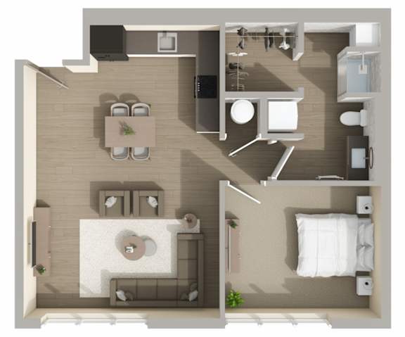 A22 Floor Plan at Harbor Side at Conwood Flats Apartments in Uptown Memphis, TN
