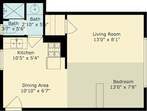 Floor Plan  A floor plan for a unit at 1309 Mills Street, Unit I, Menlo Park, Ca 94025 is shown.