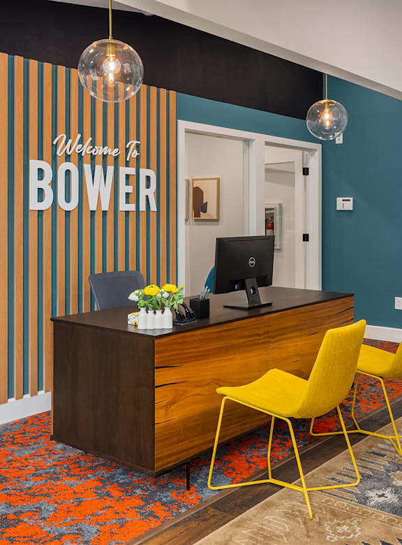 Reception area at Bower Village Apartments, Kent, WA 98030