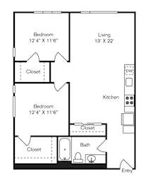 St Luke's Apartments in Seattle, Washington Two Bedroom Floor Plan