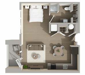 S3 Floor Plan at Harbor Side at Conwood Flats Apartments, Memphis, 38107