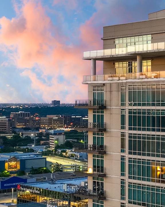 Aerial view of Building at The Heights at Park Lane, Dallas, TX, 75231
