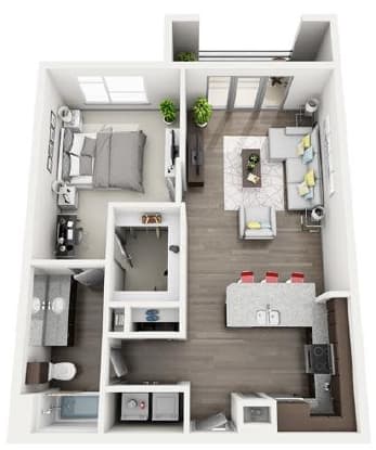 819 sqft 1 bed 1 bath