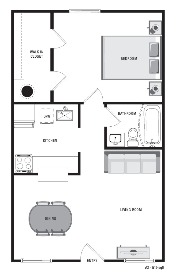 bedroom floor plan an in 2 bed 2 bath apartment