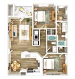 The Carolinian Apartments in Wilson, North Carolina Two Bedroom Floor Plan