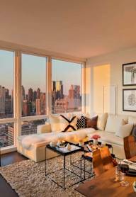 Skyline views from the living room at SKY Apartments, New York