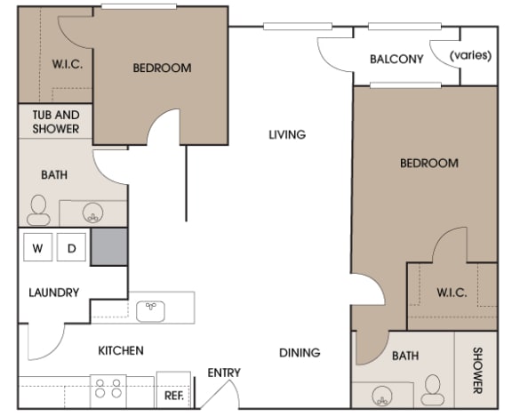 Centre Pointe Apartments - B7 - 2 bedrooms and 2 bath
