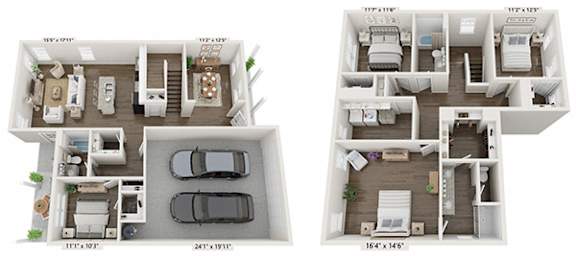 Avalon Combined Floor Plan at 1104 Residences, Antioch, TN, 37013