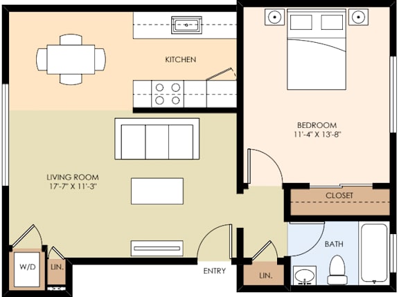 A floor plan of a 110 square meter apartment.