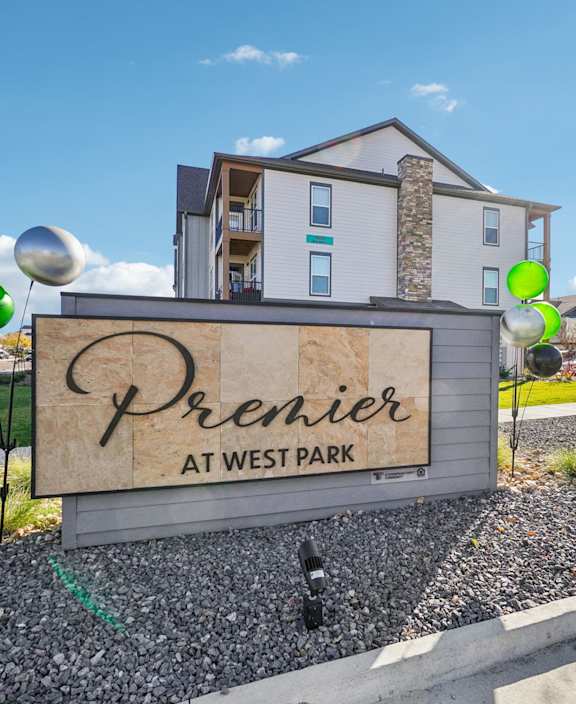Property signage at Premier at West Park, Greeley, 80634